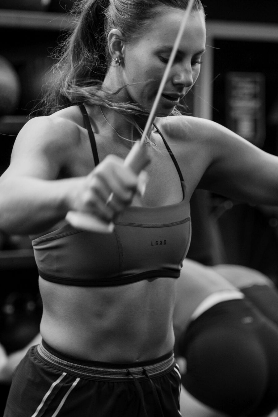 Member training on the ski erg
